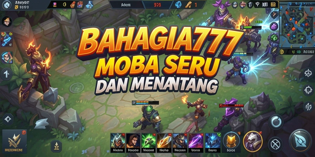 Screenshot gameplay BAHAGIA777 dengan pertarungan seru antara tim.