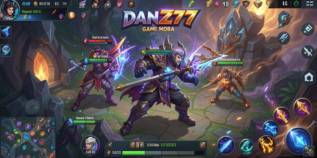 Gameplay seru di arena pertempuran MOBA DAN777