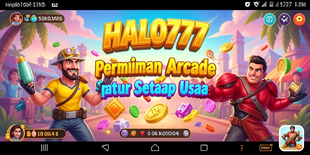Screenshot gameplay HALO777 menampilkan aksi seru di level arcade.