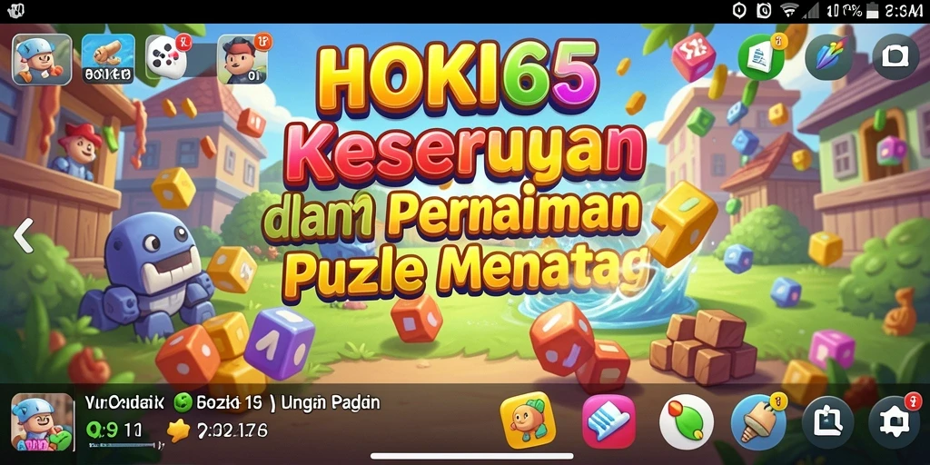 Tampilan gameplay HOKI65 dengan suasana teka-teki yang seru.