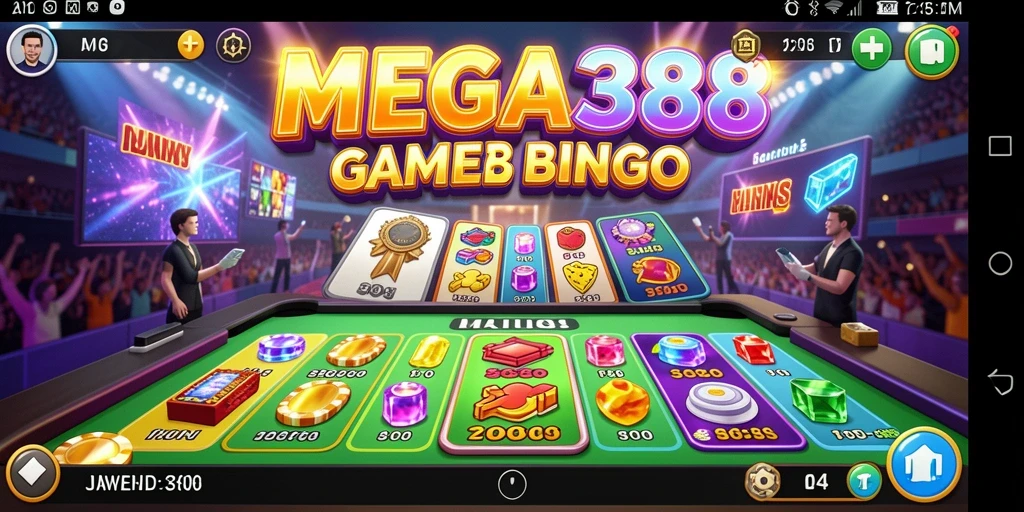 Tampilan gameplay MEGA388 yang seru dan penuh warna.