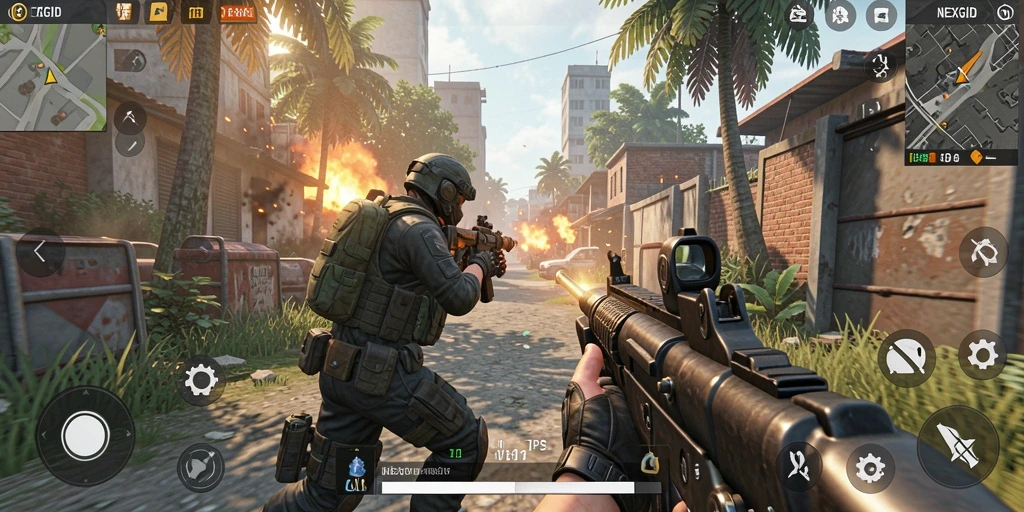 Screenshot gameplay NEXGID menampilkan aksi seru dalam mode TPS.