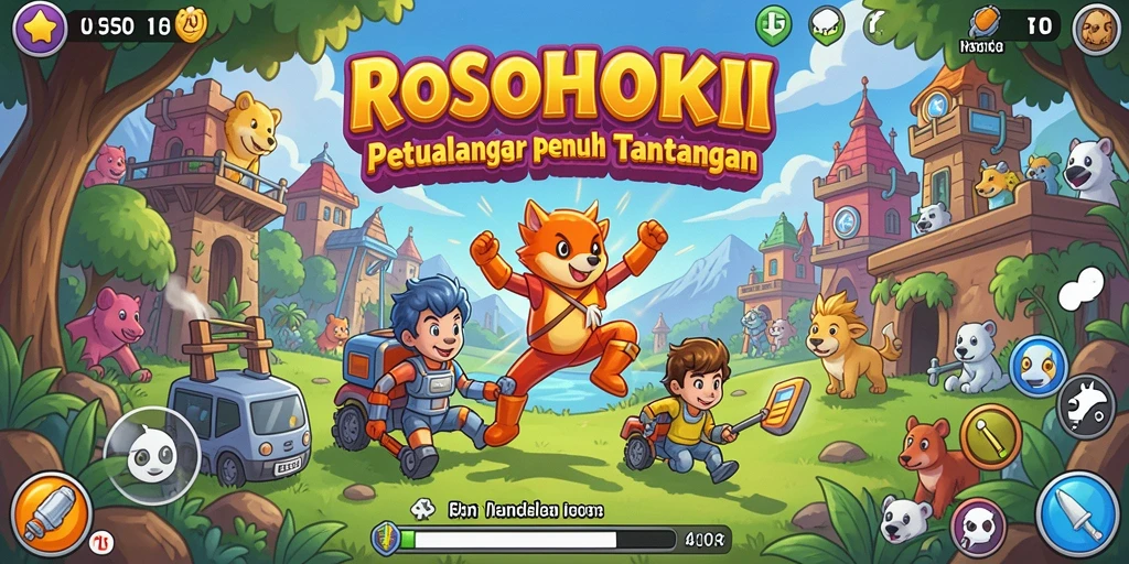 Tampilan gameplay ROSOHOKI yang dinamis dan menarik.