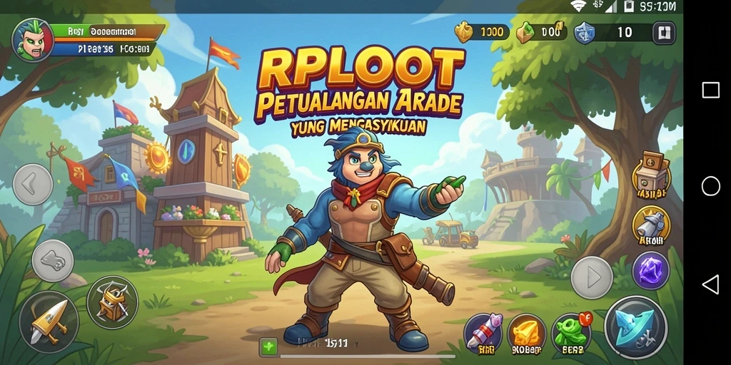 Menampilkan aksi seru gameplay RPLOOT dalam suasana Arcade.