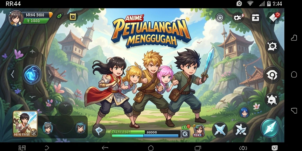 Screenshot menunjukkan aksi seru dalam gameplay Anime RR44.