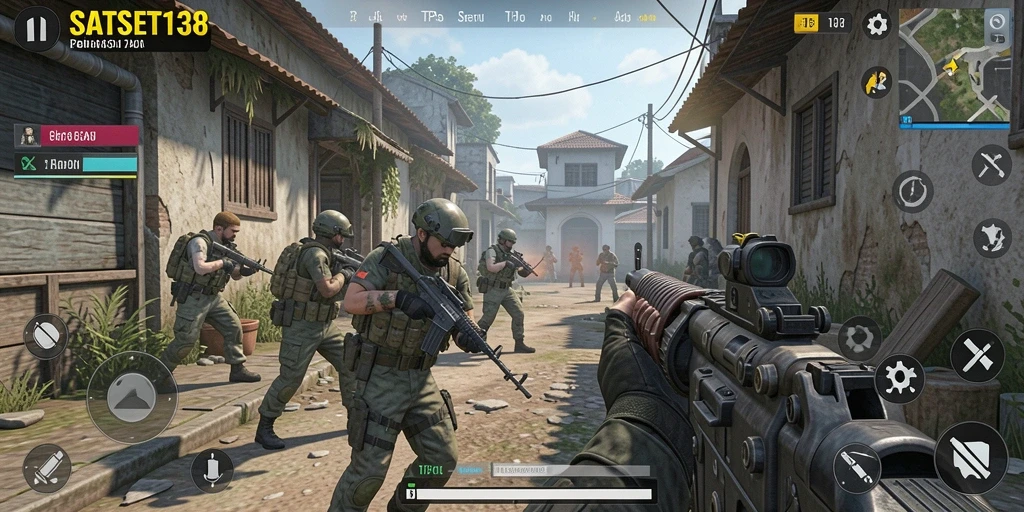 Tampilan gameplay seru di SATSET138 dengan aksi menembak yang mendebarkan.