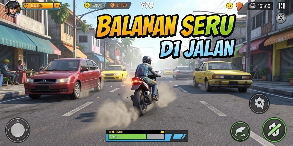 Gameplay balapan Y89 yang mendebarkan dan penuh aksi.